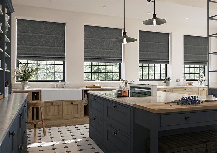 Oleander, Charcoal - Roman Blind - Image 6